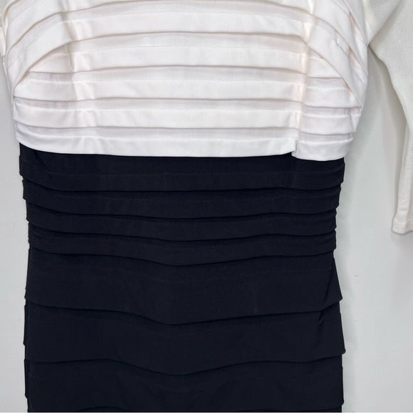 LAURA Black & White Ruffled Bodycon Dress Size 8 - Picture 3 of 9